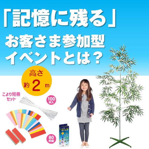 七夕特大笹 2m こより短冊セット